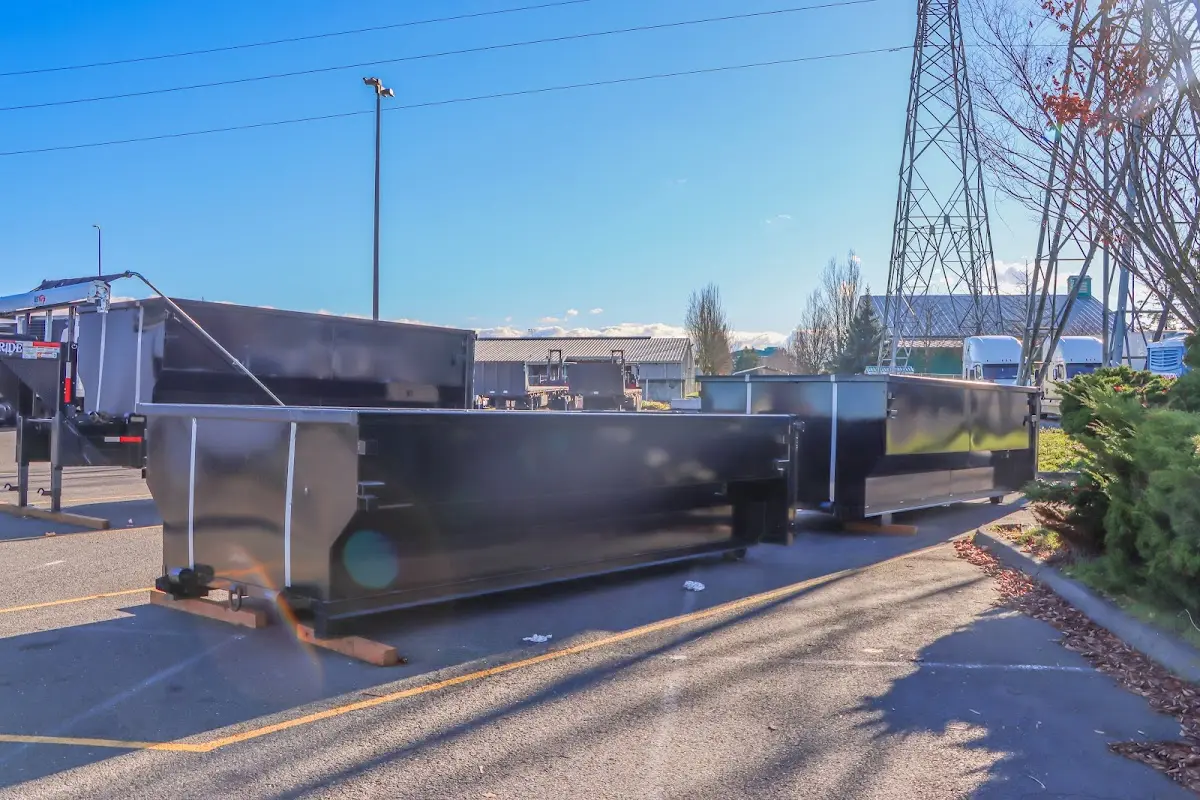 Roll-off dumpster ready for waste disposal at job site for Demolition Dumpster Rental in San Tan Valley